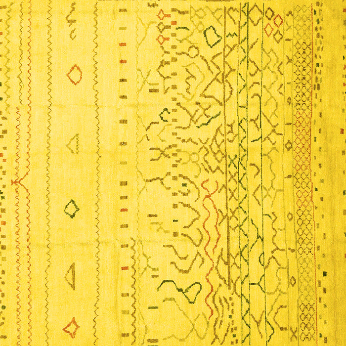 Square Abstract Yellow Modern Rug, abs2553yw