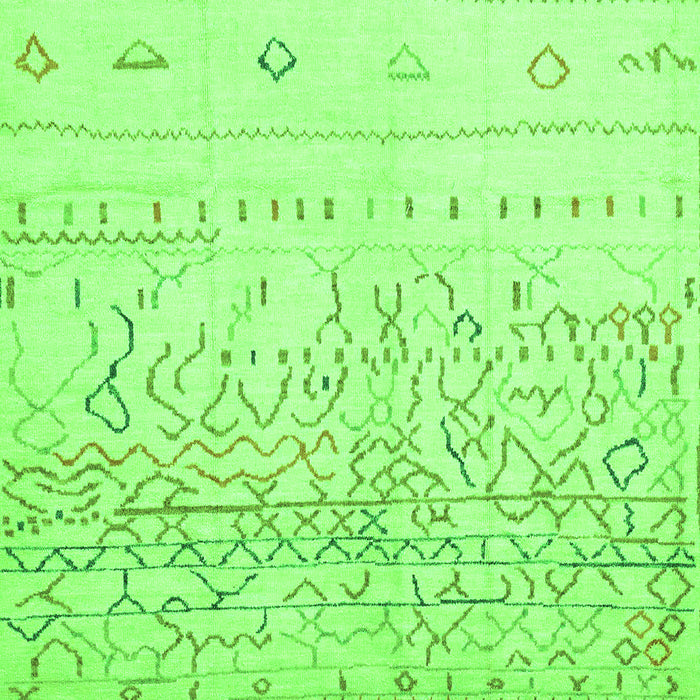 Machine Washable Abstract Green Modern Area Rugs, wshabs2553grn