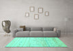 Machine Washable Abstract Turquoise Modern Area Rugs in a Living Room,, wshabs2553turq