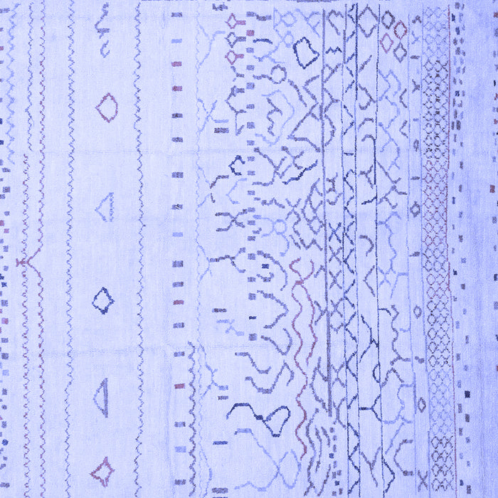 Square Abstract Blue Modern Rug, abs2553blu