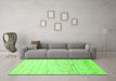 Machine Washable Abstract Green Modern Area Rugs in a Living Room,, wshabs2553grn