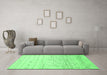 Machine Washable Abstract Emerald Green Modern Area Rugs in a Living Room,, wshabs2553emgrn