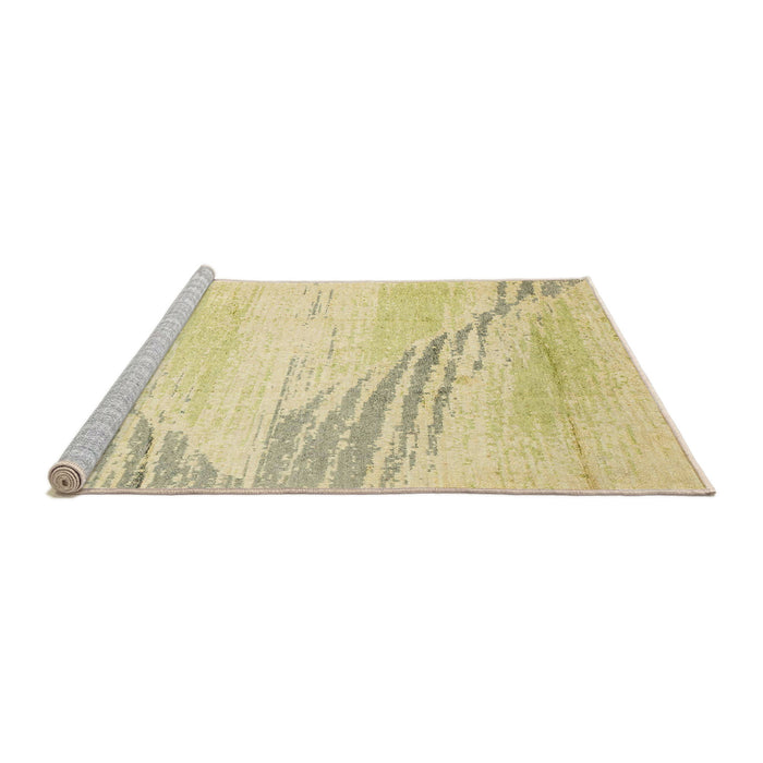 Sideview of Machine Washable Abstract Gold Rug, wshabs2554