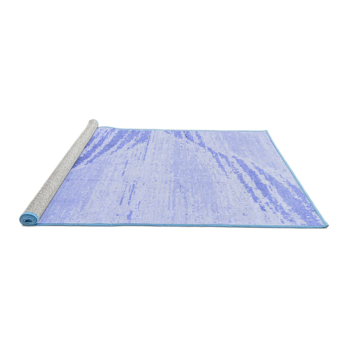 Sideview of Machine Washable Abstract Blue Modern Rug, wshabs2554blu