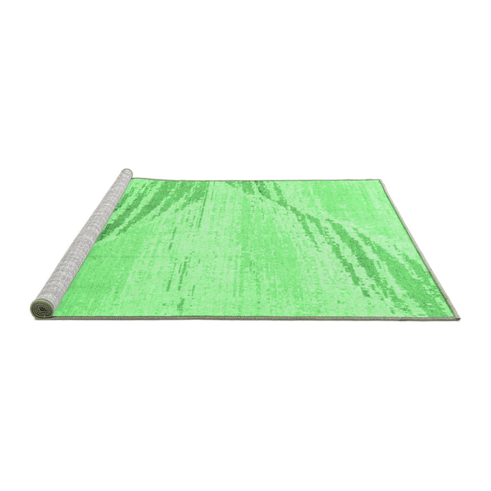 Sideview of Machine Washable Abstract Emerald Green Modern Area Rugs, wshabs2554emgrn