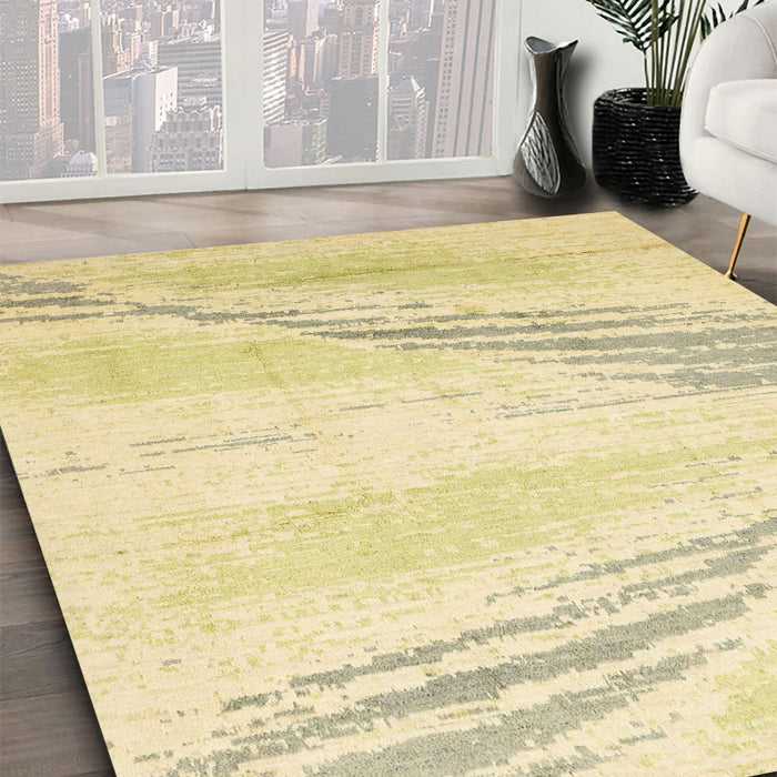 Abstract Harvest Gold Modern Rug in Family Room, abs2554
