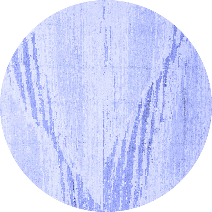 Round Abstract Blue Modern Rug, abs2554blu