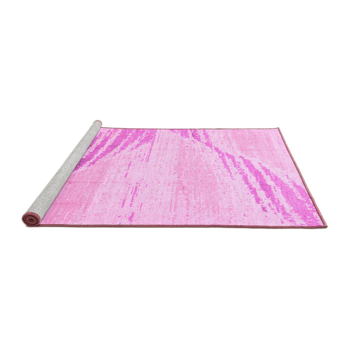 Sideview of Machine Washable Abstract Pink Modern Rug, wshabs2554pnk