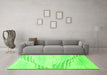 Machine Washable Abstract Green Modern Area Rugs in a Living Room,, wshabs2554grn