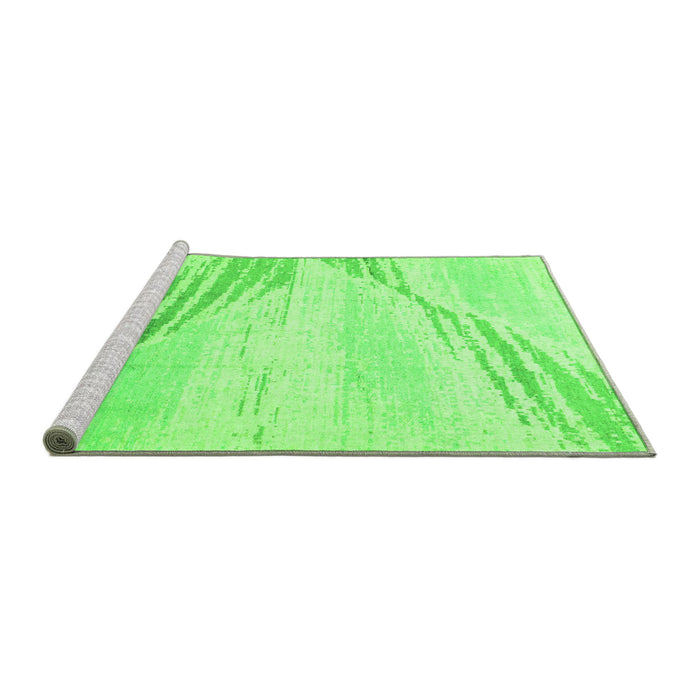 Sideview of Machine Washable Abstract Green Modern Area Rugs, wshabs2554grn