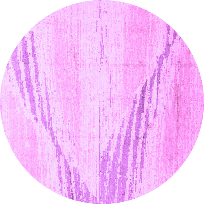 Round Abstract Purple Modern Rug, abs2554pur