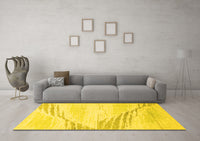 Machine Washable Abstract Yellow Modern Rug, wshabs2554yw