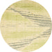 Round Abstract Harvest Gold Modern Rug, abs2554