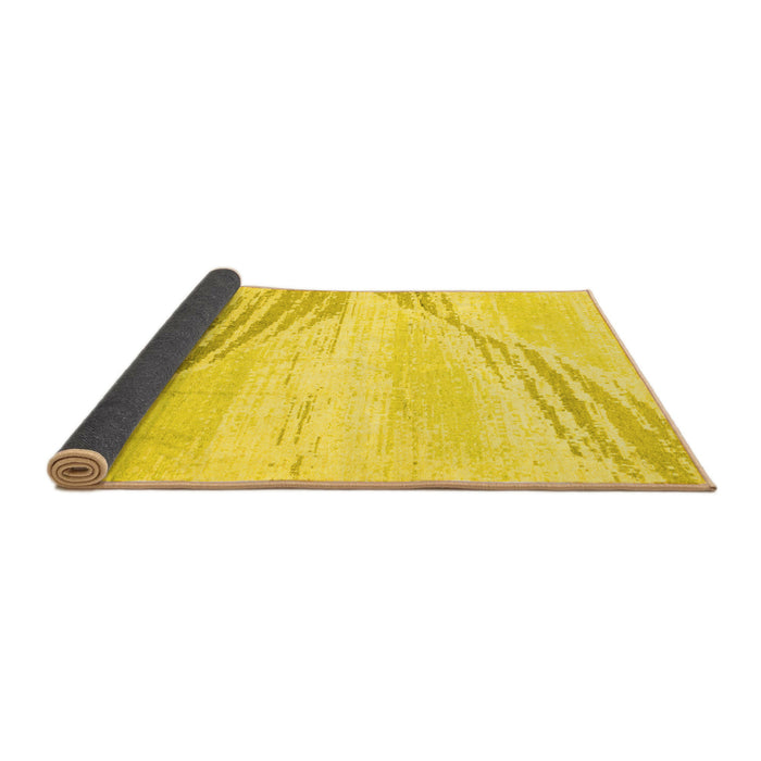 Sideview of Abstract Yellow Modern Rug, abs2554yw