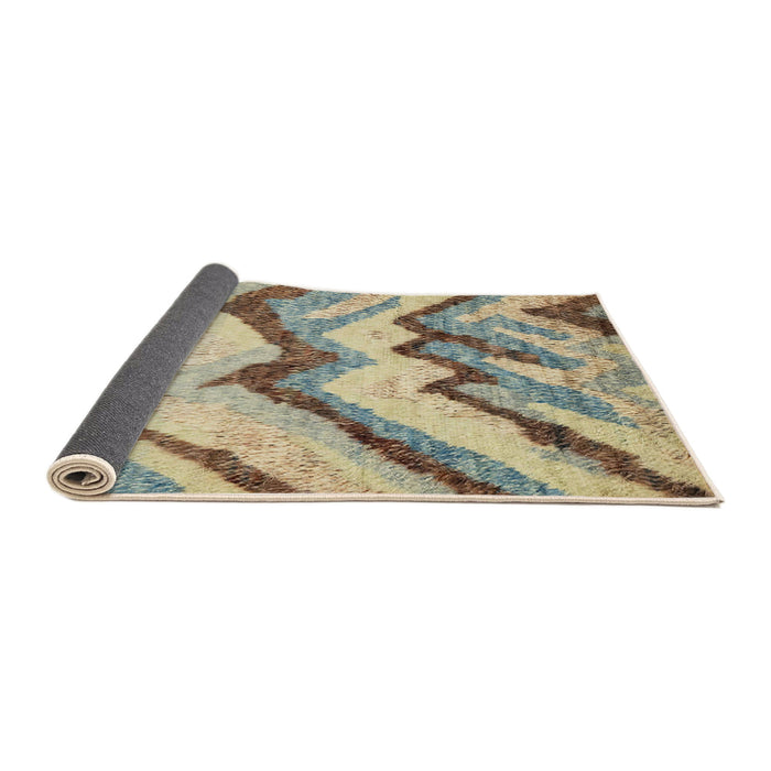 Sideview of Abstract Brown Gold Modern Rug, abs2555