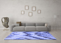 Machine Washable Abstract Blue Modern Rug, wshabs2555blu