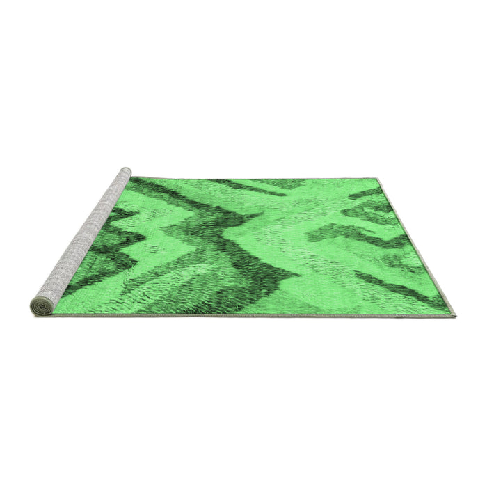 Sideview of Machine Washable Abstract Emerald Green Modern Area Rugs, wshabs2555emgrn