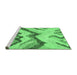 Sideview of Machine Washable Abstract Emerald Green Modern Area Rugs, wshabs2555emgrn