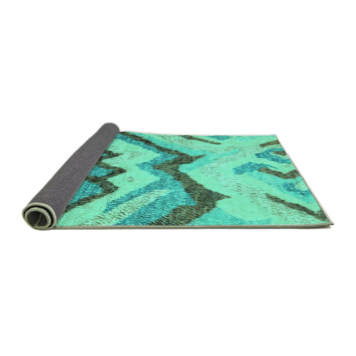 Sideview of Abstract Turquoise Modern Rug, abs2555turq