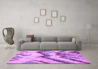 Machine Washable Abstract Purple Modern Rug, wshabs2555pur