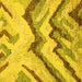 Square Machine Washable Abstract Yellow Modern Rug, wshabs2555yw