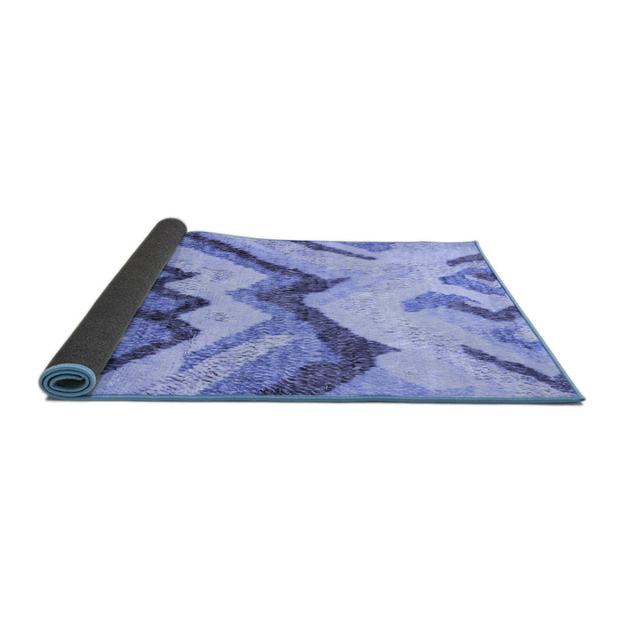 Sideview of Abstract Blue Modern Rug, abs2555blu