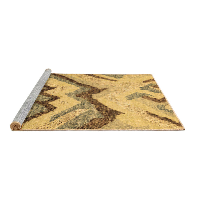 Sideview of Machine Washable Abstract Brown Modern Rug, wshabs2555brn