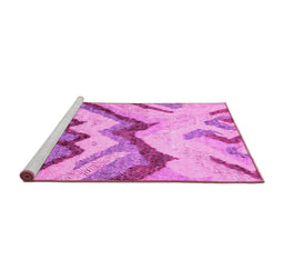 Sideview of Machine Washable Abstract Pink Modern Rug, wshabs2555pnk
