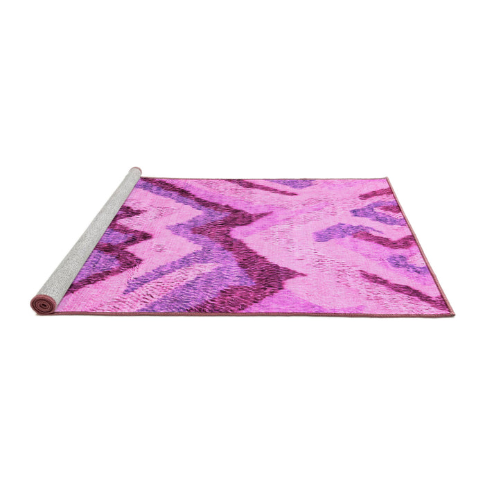 Sideview of Machine Washable Abstract Pink Modern Rug, wshabs2555pnk
