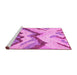 Sideview of Machine Washable Abstract Pink Modern Rug, wshabs2555pnk