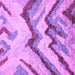 Square Machine Washable Abstract Purple Modern Area Rugs, wshabs2555pur