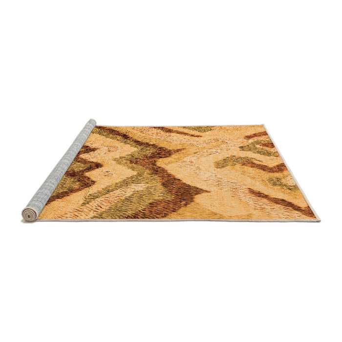 Sideview of Machine Washable Abstract Orange Modern Area Rugs, wshabs2555org