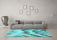 Machine Washable Abstract Light Blue Modern Rug, wshabs2555lblu