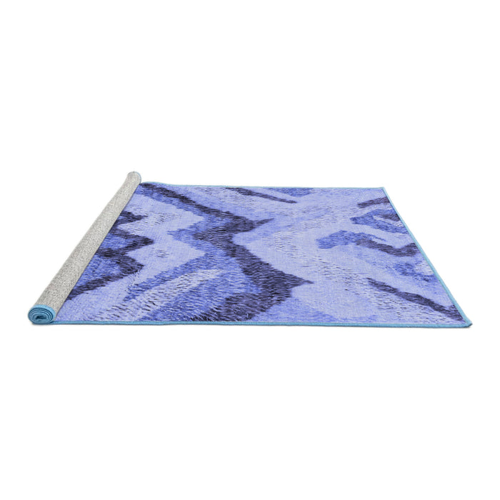 Sideview of Machine Washable Abstract Blue Modern Rug, wshabs2555blu