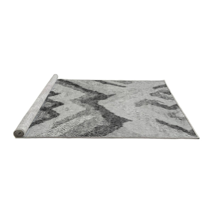 Sideview of Machine Washable Abstract Gray Modern Rug, wshabs2555gry
