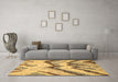 Machine Washable Abstract Brown Modern Rug in a Living Room,, wshabs2555brn