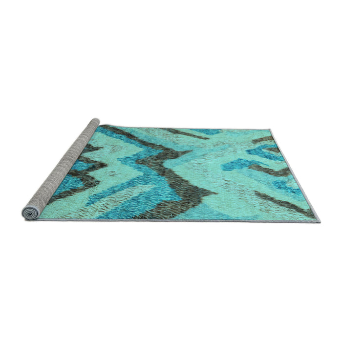 Sideview of Machine Washable Abstract Light Blue Modern Rug, wshabs2555lblu