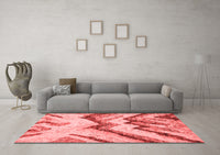 Machine Washable Abstract Red Modern Rug, wshabs2555red