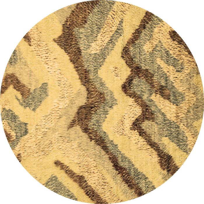 Round Machine Washable Abstract Brown Modern Rug, wshabs2555brn