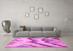 Machine Washable Abstract Pink Modern Rug in a Living Room, wshabs2555pnk