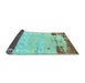 Sideview of Abstract Light Blue Modern Rug, abs2556lblu