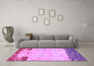 Machine Washable Abstract Purple Modern Area Rugs in a Living Room, wshabs2556pur