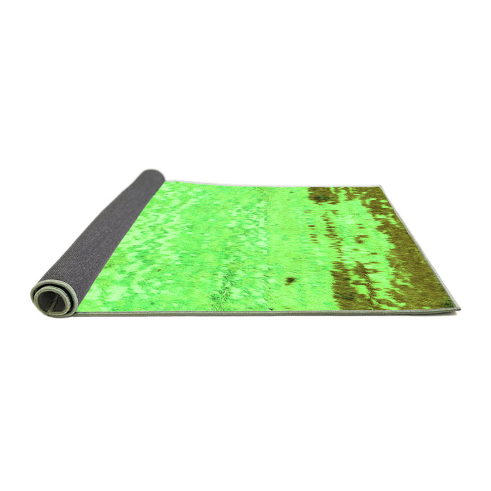 Sideview of Abstract Green Modern Rug, abs2556grn