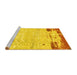 Sideview of Machine Washable Abstract Yellow Modern Rug, wshabs2556yw