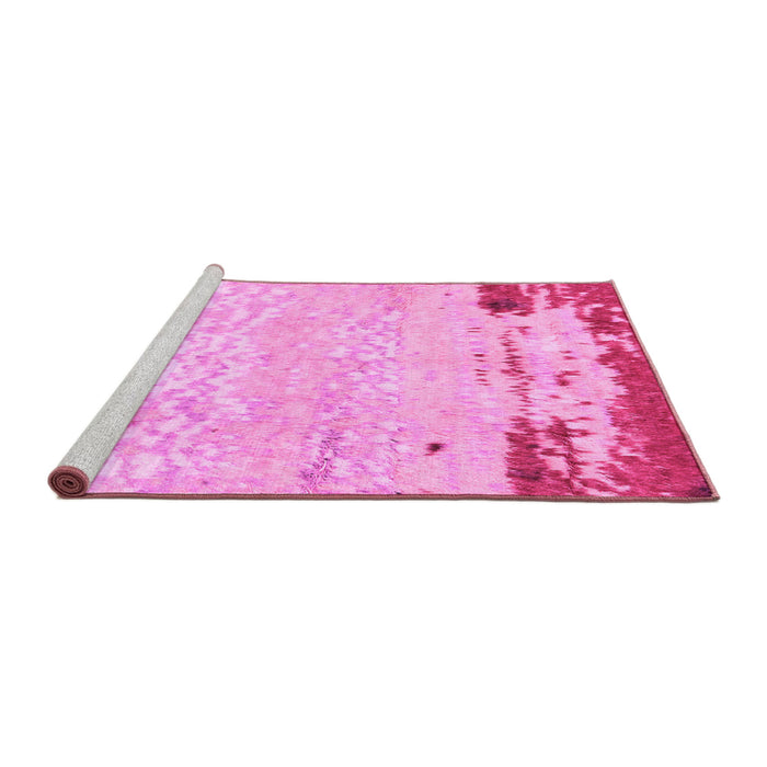 Sideview of Machine Washable Abstract Pink Modern Rug, wshabs2556pnk