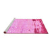 Sideview of Machine Washable Abstract Pink Modern Rug, wshabs2556pnk