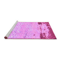Sideview of Machine Washable Abstract Purple Modern Area Rugs, wshabs2556pur