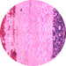 Round Abstract Pink Modern Rug, abs2556pnk