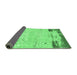 Sideview of Abstract Emerald Green Modern Rug, abs2556emgrn