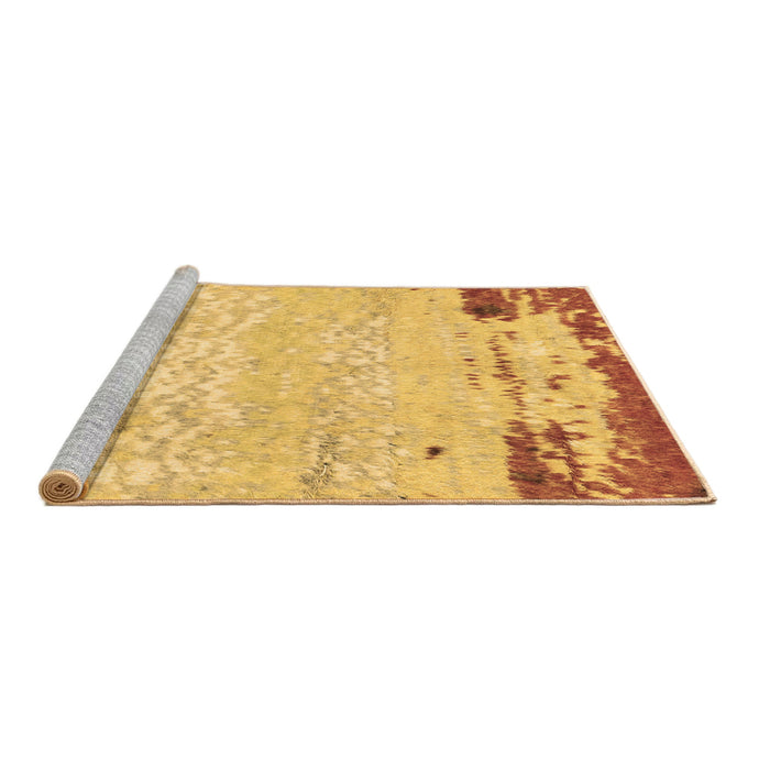 Sideview of Machine Washable Abstract Brown Modern Rug, wshabs2556brn